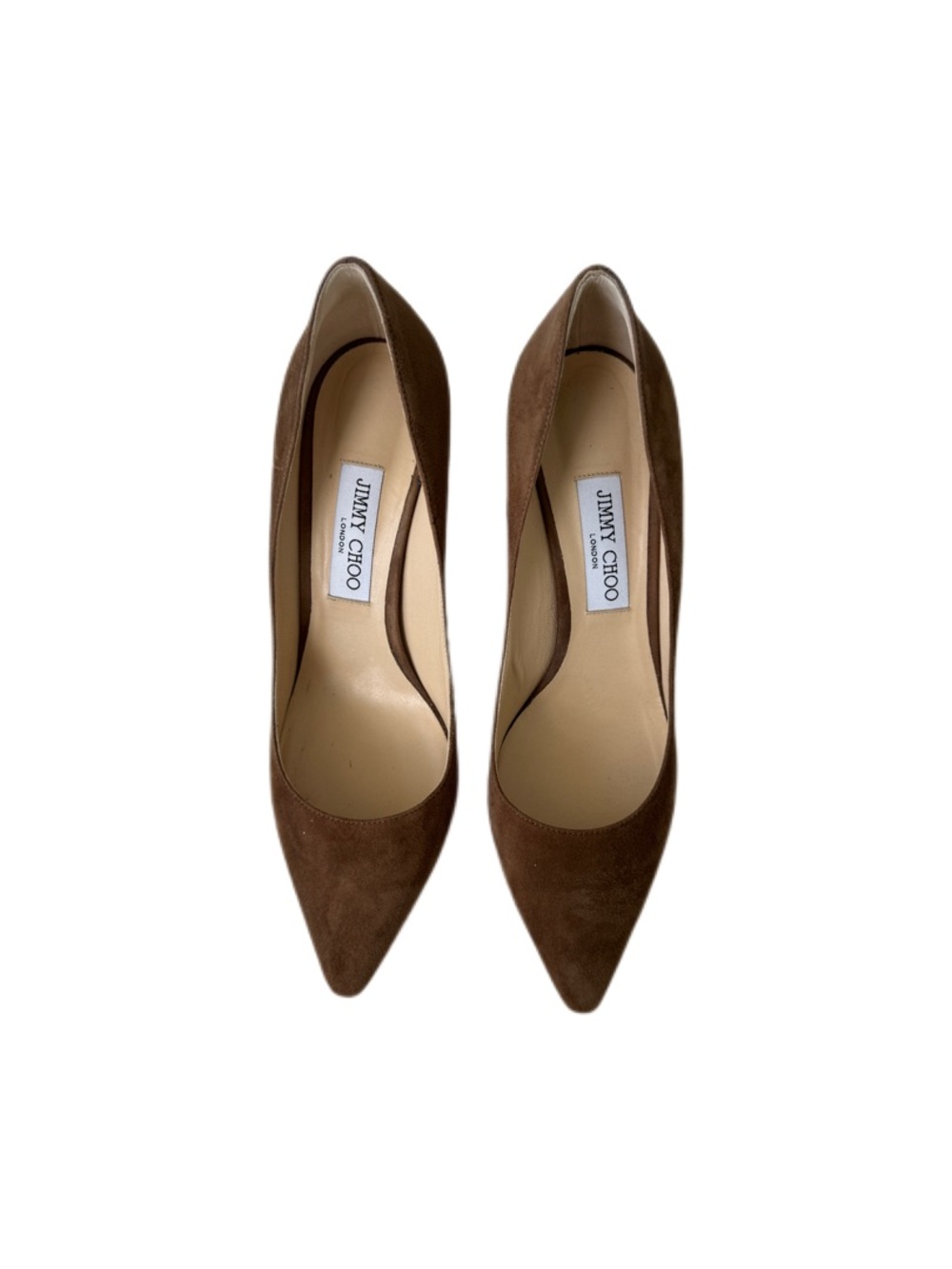 Jimmy Choo Brown Suede Pointed-Toe Pumps - Classic Camel 40.5